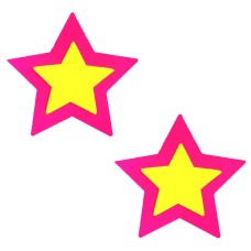 Pink Double Star Burst Neon Blacklight Starry Nights Nipztix Pasties Pink Double Star Burst Neon Blacklight Starry Nights Nipztix Pasties
