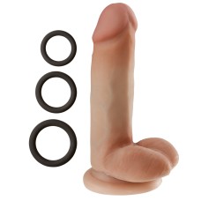 Cloud 9 Novelties Dual Density Real Touch 6 Inch With Balls - Tan Cloud 9 Novelties Dual Density Real Touch 6 Inch With Balls - Tan