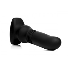 Thunder Plugs Silicone Vibrating and Thrusting Plug - Black