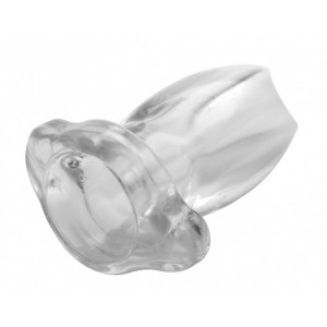Peephole Clear Hollow Anal Plug - Small