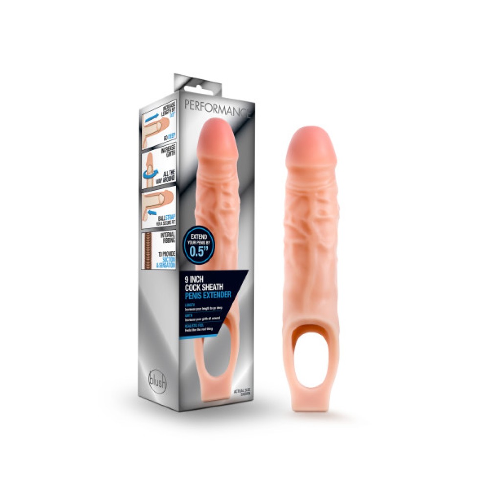 Performance - 9 Inch Cock Sheath Penis Extender - Vanilla