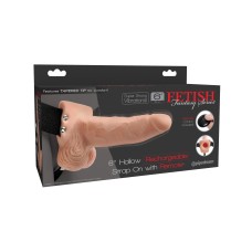 Fetish Fantasy Series 6 Inch Hollow Rechargeable Strap-on With Remote - Flesh Fetish Fantasy Series 6 Inch Hollow Rechargeable Strap-on With Remote - Flesh