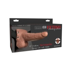 Fetish Fantasy Series 6 Inch Hollow Rechargeable Strap-on With Balls - Tan Fetish Fantasy Series 6 Inch Hollow Rechargeable Strap-on With Balls - Tan