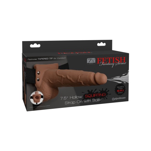 Fetish Fantasy Series 7.5 Inch Hollow Squirting Strap-on With Balls - Fetish Fantasy Series 7.5 Inch Hollow Squirting Strap-on With Balls -