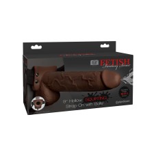 Fetish Fantasy Series 9 Inch Hollow Squirting Strap-on With Balls - Brown Fetish Fantasy Series 9 Inch Hollow Squirting Strap-on With Balls - Brown