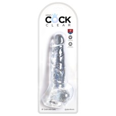 King Cock Clear 8 Inch Cock With Balls King Cock Clear 8 Inch Cock With Balls