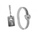 Cuffed Locking Bracelet and Key Necklace