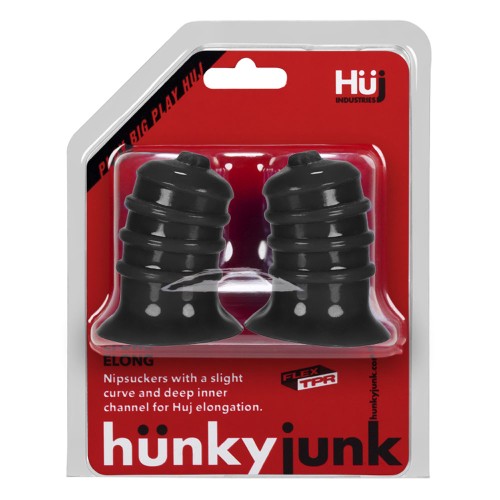 Hunkyjunk Elong Nipsuckers - Black Hunkyjunk Elong Nipsuckers - Black