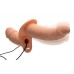 Power Pegger Silicone Vibrating Double Dildo With  Harness - Flesh