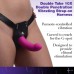 Double Take 10x Vibrating Double Penetration Adjustable Strap-on Purple