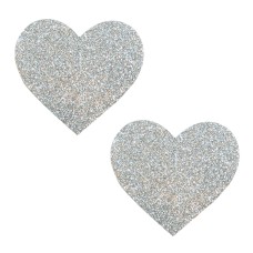 Silver Pixie Dust Glitter Heart Pasties Silver Pixie Dust Glitter Heart Pasties