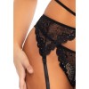 3pc Lace Bra Top Set - Black - Medium