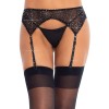 Rhinestone Garter Belt - One Size - Black