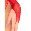 Rhinestone Snap Crotch Bodysuit - One Size - Red Rhinestone Snap Crotch Bodysuit - One Size - Red