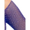 Rhinestone Snap Crotch Bodysuit - One Size - Royal Blue