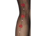 Bow Backseam Fishnet Thigh Highs - Black - One Size