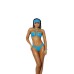 Lycra Bikini Top and Matching G-String - One Size - Turquiose