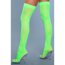 Opaque Nylon Thigh Highs - Neon Green - One Size Opaque Nylon Thigh Highs - Neon Green - One Size
