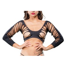 Side Straps Crotchless Leggings - One Size - Black Side Straps Crotchless Leggings - One Size - Black