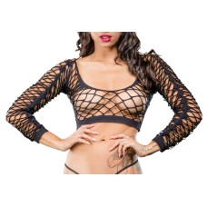 Front Mesh and Side Design Crotchless Leggings - One Size - Black Front Mesh and Side Design Crotchless Leggings - One Size - Black