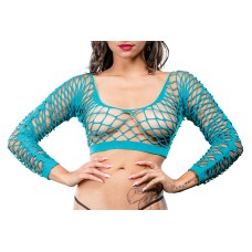 Front Mesh and Side Design Crotchless Leggings - One Size - Turquoise Front Mesh and Side Design Crotchless Leggings - One Size - Turquoise