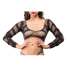 Horizontal Stripes Mesh Crotchless Leggings - One Size- Black Horizontal Stripes Mesh Crotchless Leggings - One Size- Black