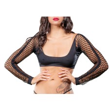 Crotchless Short Style With Mesh Bottom Leggings - One Size - Black Crotchless Short Style With Mesh Bottom Leggings - One Size - Black