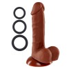 Pro Sensual Premium Silicone 6 Inch Dong With 3 Cockrings - Brown Pro Sensual Premium Silicone 6 Inch Dong With 3 Cockrings - Brown
