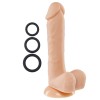 Pro Sensual Premium Silicone 8 Inch Dong With 3 Cockrings - Flesh