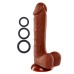 Pro Sensual Premium Silicone 8 Inch Dong With 3 Cockrings - Brown Pro Sensual Premium Silicone 8 Inch Dong With 3 Cockrings - Brown