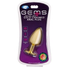 Cloud 9 Novelties Anal Gems Jeweled Gold Chromed - Large Cloud 9 Novelties Anal Gems Jeweled Gold Chromed - Large