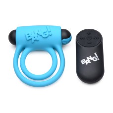 Bang - Silicone Cockring and Bullet With Remote Control - Blue Bang - Silicone Cockring and Bullet With Remote Control - Blue