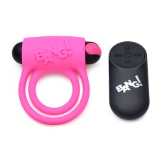 Bang - Silicone Cock Ring and Bullet With Remote Control - Pink Bang - Silicone Cock Ring and Bullet With Remote Control - Pink