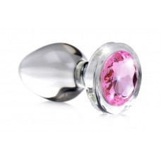 Pink Gem Glass Anal Plug - Small Pink Gem Glass Anal Plug - Small