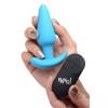 21x Silicone Butt Plug With Remote - Blue