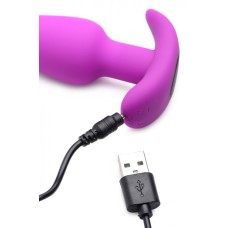 21x Silicone Butt Plug With Remote - Purple 21x Silicone Butt Plug With Remote - Purple
