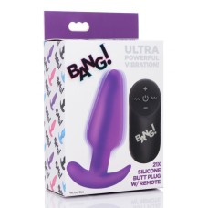 21x Silicone Butt Plug With Remote - Purple