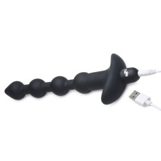Bang - Vibrating Silicone Anal Beads and Remote Black