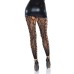 Footless Leopard Lace Crotchless Tights - Black Footless Leopard Lace Crotchless Tights - Black