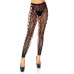 Footless Leopard Lace Crotchless Tights - Black Footless Leopard Lace Crotchless Tights - Black