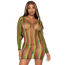 Rasta Net Mini Dress - One Size Rasta Net Mini Dress - One Size