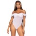 Lace Ruffle Snap Crotch Teddy - One Size - White