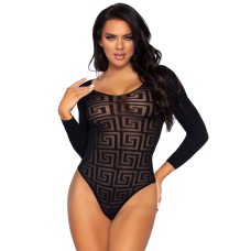 Mosaic Snap Crotch Bodysuit - One Size - Black Mosaic Snap Crotch Bodysuit - One Size - Black