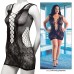 Scandal Plus Size Peek-a-Boo Mini Dress - Plus Size - Black