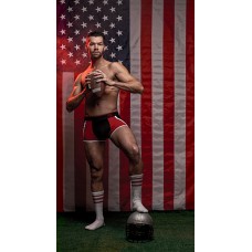 Retro Sport Panel Short- X-Large - Black/ Red