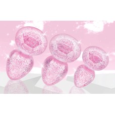 Glitter Gem Anal Plug Set - Pink Glitter Gem Anal Plug Set - Pink