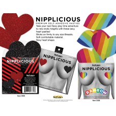 Nipplicious - Heart Shape Pasties - Glitter - Red and Black Nipplicious - Heart Shape Pasties - Glitter - Red and Black