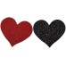 Nipplicious - Heart Shape Pasties - Glitter - Red and Black