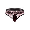 Cock Pit Net Cock Ring Thong - S/ M - Burgundy
