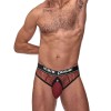Cock Pit Net Cock Ring Thong - S/ M - Burgundy